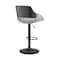 Armen Living Colby Adjustable Gray Faux Leather and Black Finish Bar Stool LCCYBABLGR - alternate 7